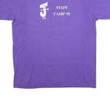 HANES Mens Purple Staff Camp 91 Graphic T-Shirt XL Short Sleeve Crew Neck