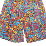 Womens Colourful Casual Patterned Shorts XS W24 Elastic Waist Polyester Blend