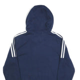 ADIDAS Boys Navy Blue Cotton Blend Hoodie 15-16Y Pullover Sports Sweatshirt