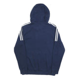 ADIDAS Boys Navy Blue Cotton Blend Hoodie 15-16Y Pullover Sports Sweatshirt