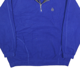 BUGLE BOY Mens Blue & Grey Snow Fleece Patterned Jumper 1/4 Zip Polyester L