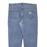 CARHARTT Mens Blue Regular Fit Straight Leg Denim Jeans W40 L30 Zip Closure