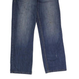 CANUS JEANS Mens Blue Regular Fit Straight Leg Denim W34 L31 Cotton Zip Comfort