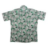 BRAIR HOUSE Mens Green & Black Graphic Abstract Polyester Blend Shirt XL Button