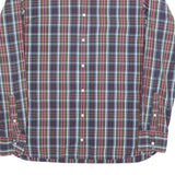 TOMMY HILFIGER Mens Green & Red Check Shirt M Cotton Blend Classic Fit Long