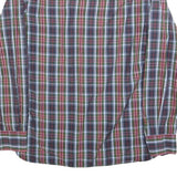 TOMMY HILFIGER Mens Green & Red Check Shirt M Cotton Blend Classic Fit Long