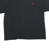 POLO RALPH LAUREN Mens Black Graphic T-Shirt XL Short Sleeve V-Neck Cotton Blend