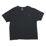 POLO RALPH LAUREN Mens Black Graphic T-Shirt XL Short Sleeve V-Neck Cotton Blend
