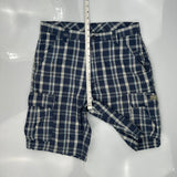 Wrangler Checked Cargo Shorts - 36W 11L White Cotton