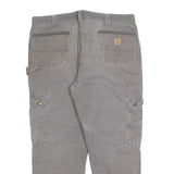 CARHARTT Mens Cotton Blend Grey Relaxed Cargo Trousers W40 L30 Workwear Utility