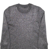 ALEXANDER WANG Womens Black Printed Top Long Sleeve Crew Neck L Designer