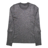 ALEXANDER WANG Womens Black Printed Top Long Sleeve Crew Neck L Designer