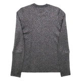 ALEXANDER WANG Womens Black Printed Top Long Sleeve Crew Neck L Designer