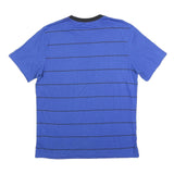 NIKE Mens Blue & Black Striped Graphic T-Shirt L Short Sleeve Crew Neck