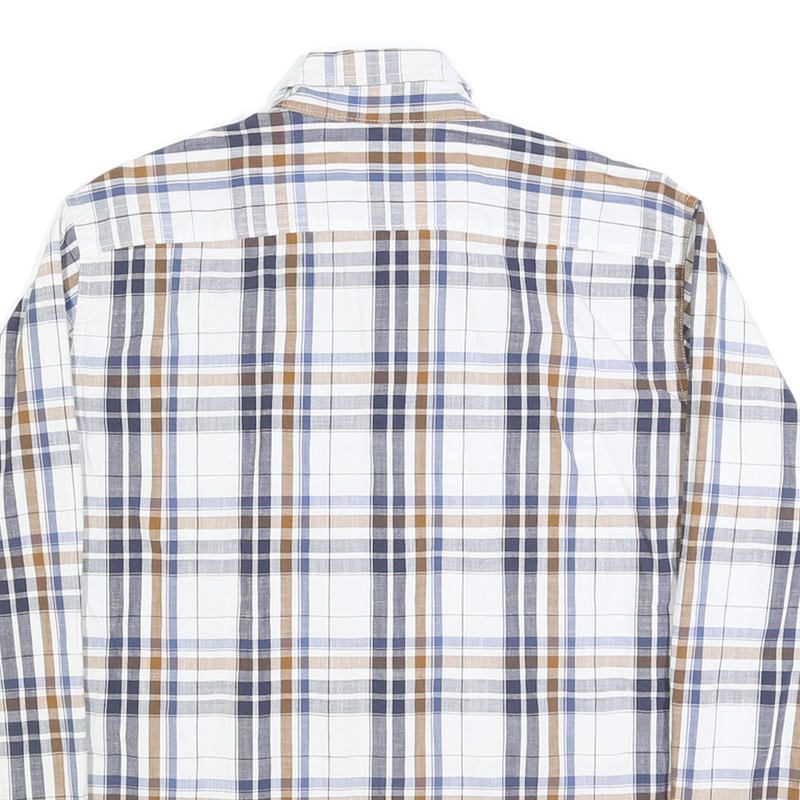 WRANGLER Mens Blue & Beige Plaid Shirt L Classic Cotton Button Down Casual