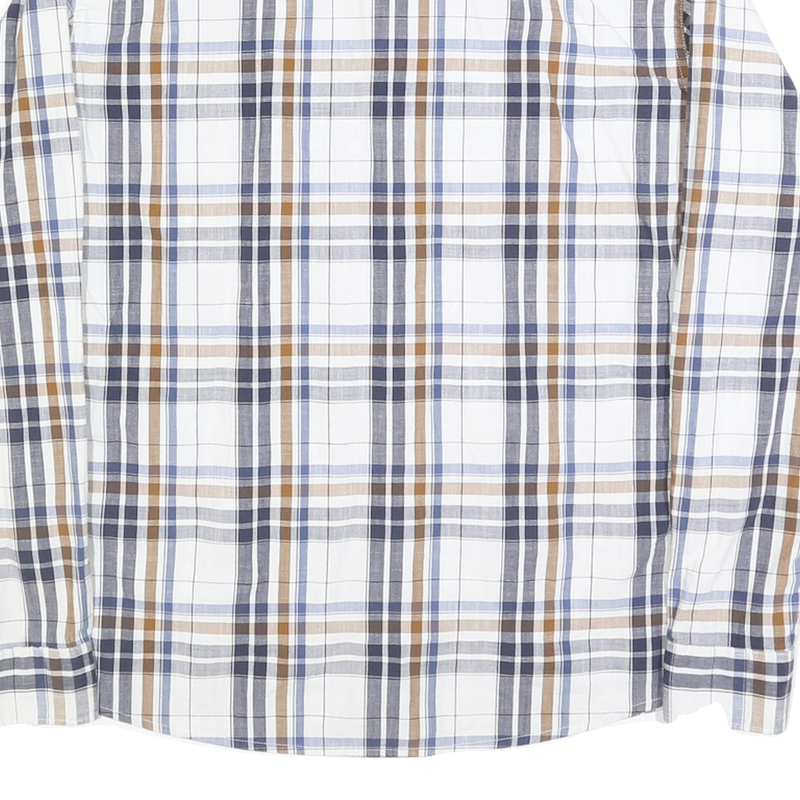 WRANGLER Mens Blue & Beige Plaid Shirt L Classic Cotton Button Down Casual