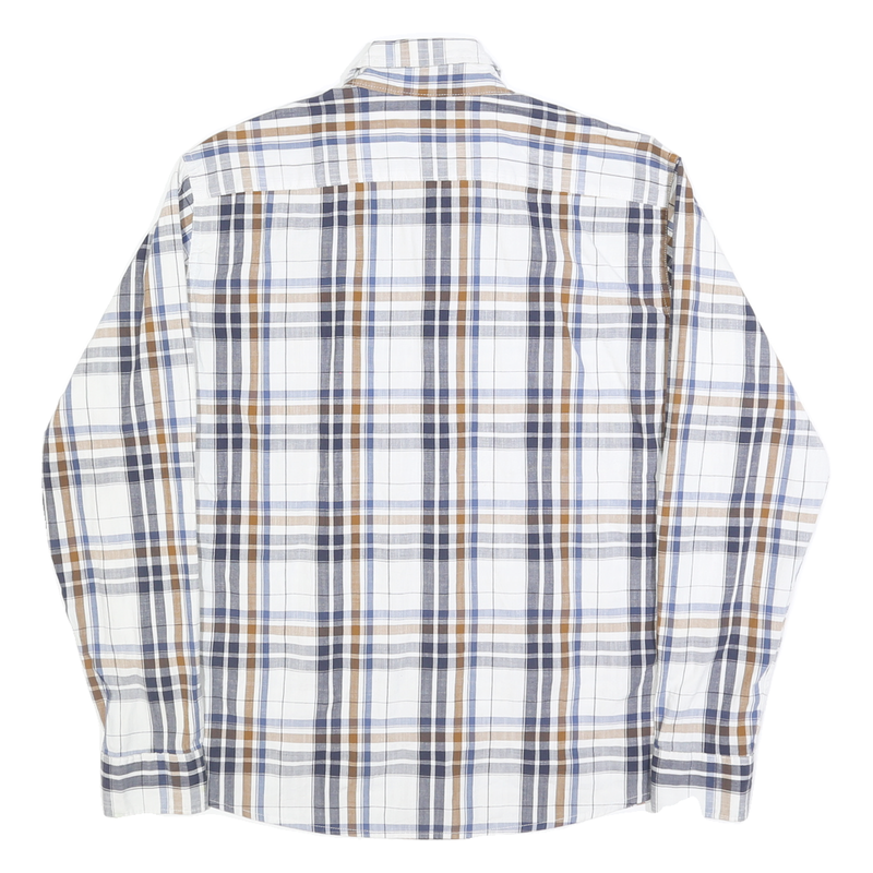 WRANGLER Mens Blue & Beige Plaid Shirt L Classic Cotton Button Down Casual