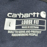 Carhartt Spellout Hoodie - Large Navy Cotton
