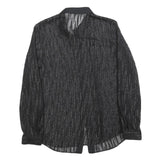 REISS Womens Black Printed Button Shirt Long Sleeve Collar UK 10 Elegant Top