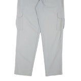 GREENVILLAGE Mens Relaxed Grey Drawstring Cargo Trousers W32 L31 Casual Comfort