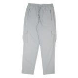 GREENVILLAGE Mens Relaxed Grey Drawstring Cargo Trousers W32 L31 Casual Comfort