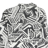 MNG Womens Black & White Geometric Coach Jacket S Polyester Blend Woven Classic