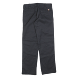 DICKIES Mens Cotton Blend Black Regular Fit Straight Leg Trousers W30 L30