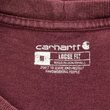 Carhartt T-Shirt - Large Burgundy Cotton