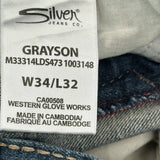 Silver Jeans - 34W 32L Blue Cotton