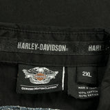 Genuine Motorclothes Harley Davidson Spellout Vest - 2XL Blue Cotton