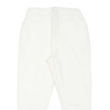 KATHLEEN MADDEN Womens Cotton Blend White Regular Fit Zip Trousers W26 L22