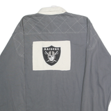 REEBOK Mens Grey White Raiders Long Sleeve Plain XL Cotton Sports Polo Shirt
