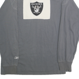 REEBOK Mens Grey White Raiders Long Sleeve Plain XL Cotton Sports Polo Shirt