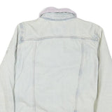 LEVI'S Womens Blue White Cotton Blend Sherpa Collar Jacket XL Denim Trucker