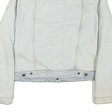LEVI'S Womens Blue White Cotton Blend Sherpa Collar Jacket XL Denim Trucker