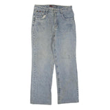 BSWANG Womens Blue Regular Straight Denim Light W30 L28 Jeans Cotton Blend Zip