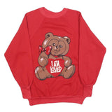 AMERICAS FINEST Womens Red I Am Loved Bear Crew Neck M Cute Cotton Blend