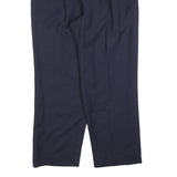 Womens Relaxed Fit Navy Wool Blend Zip Trousers W28 L30 Classic Workwear