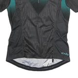 OAKLEY Mens Black & Teal Modern T-Shirt L Short Sleeve Round Neck Zip Front
