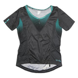 OAKLEY Mens Black & Teal Modern T-Shirt L Short Sleeve Round Neck Zip Front