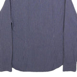 CALVIN KLEIN JEANS Womens Blue Striped Shirt S Cotton Blend Casual Button Up