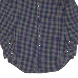 RALPH LAUREN Mens Blue Check Shirt M Button Down Cotton Blend Classic Fit Long