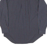 RALPH LAUREN Mens Blue Check Shirt M Button Down Cotton Blend Classic Fit Long