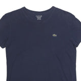 LACOSTE Mens Navy Blue Cotton Blend V-Neck T-Shirt XS Classic Fit Casual