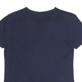 LACOSTE Mens Navy Blue Cotton Blend V-Neck T-Shirt XS Classic Fit Casual