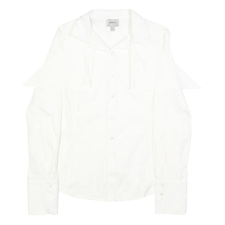 ARMANI COLLEZIONI Womens White Cotton Blend Shirt S Elegant Classic Blouse