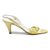 L'ESCARFIN Womens Yellow Leather Slingback Heels UK 4 Elegant Summer Fashion