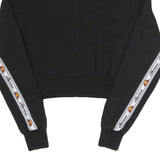 ELLESSEe Womens Black Ellesse Logo 1/4 Zip UK 6 Cropped Sweatshirt