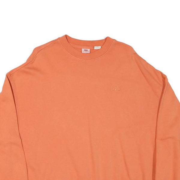 LEVI'S Mens Orange Cotton Blend Crew Neck M Sweatshirt Casual Pullover