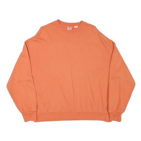 LEVI'S Mens Orange Cotton Blend Crew Neck M Sweatshirt Casual Pullover